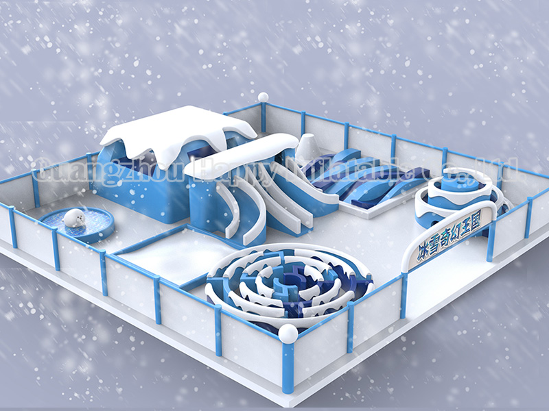 brinquedos de playground infláveis ​​do mundo da neve