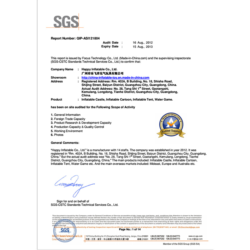 Certificado SGS Auditado
